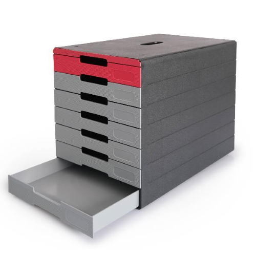 Cassettiera Idealbox Pro 7 - 7 cassetti - 36,5 x 32,2 x 25 cm - rosso - Durable